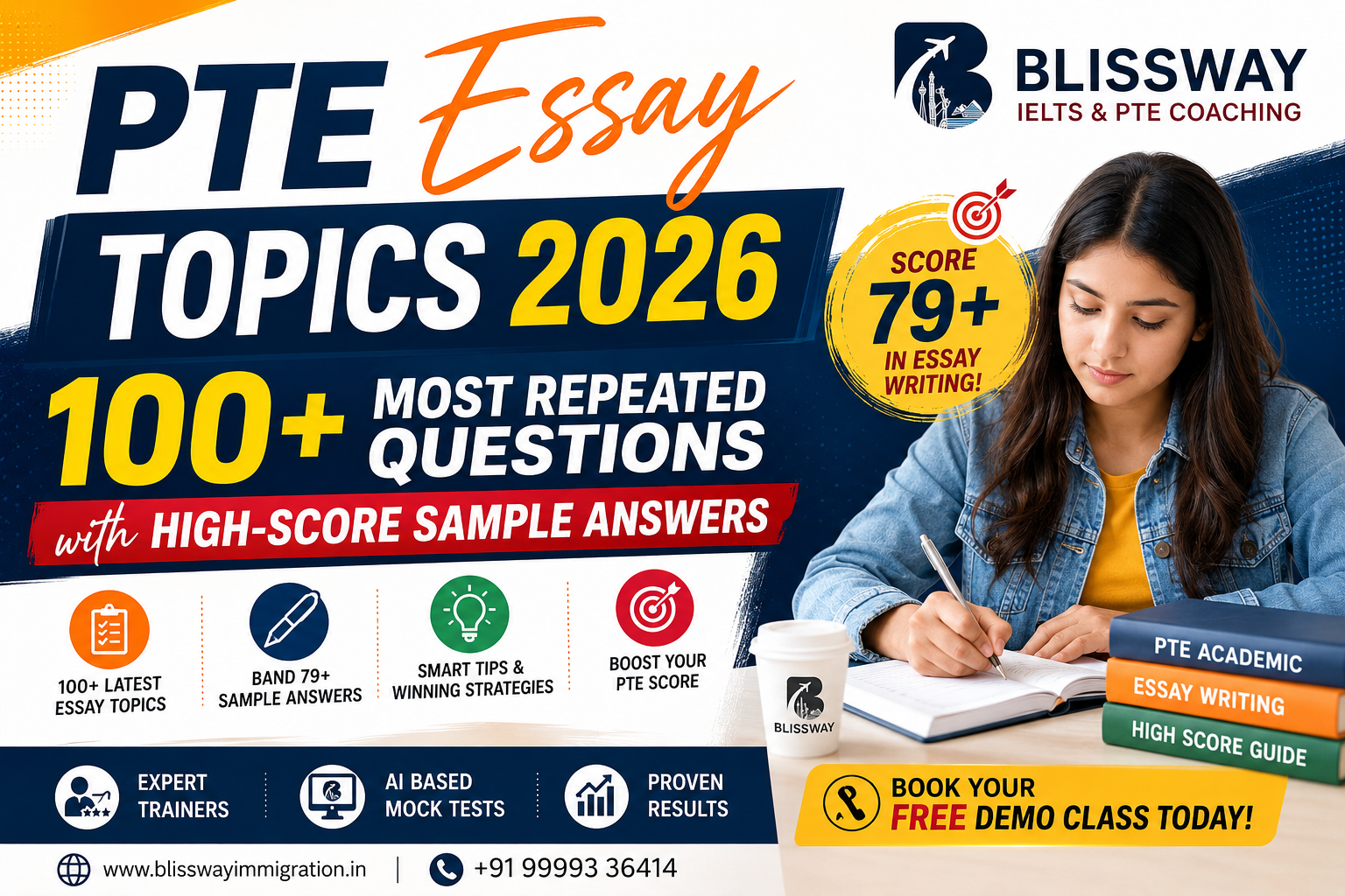 PTE Essay Topics 2026 with 100+ repeated questions and high-score sample answers
