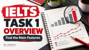 IELTS Task 1 Overview: notebook charts highlighting the main features and trends